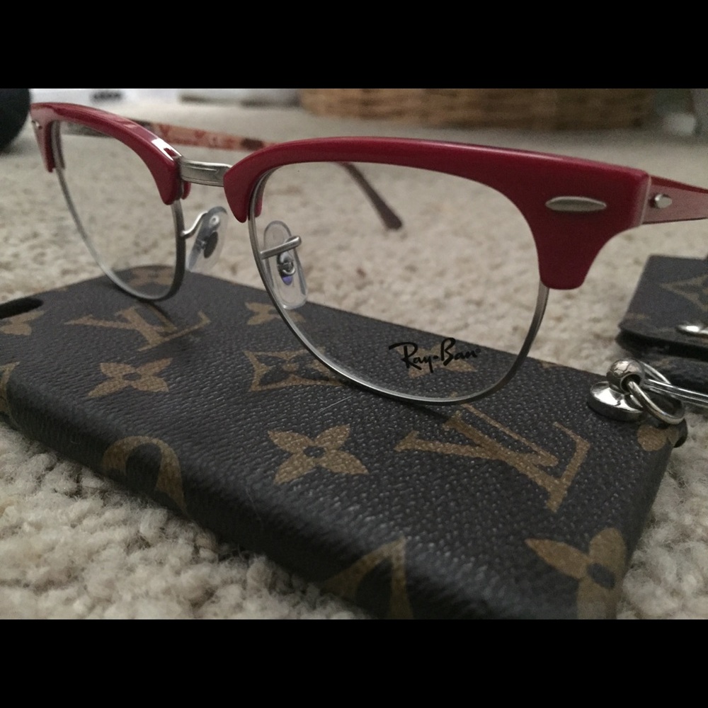 Red RayBan Wayfer Nerd Glasses